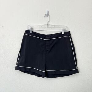 [Vintage] Y2K Esprit Beach Size Large L Black Piped Trim Mid Rise Board Shorts